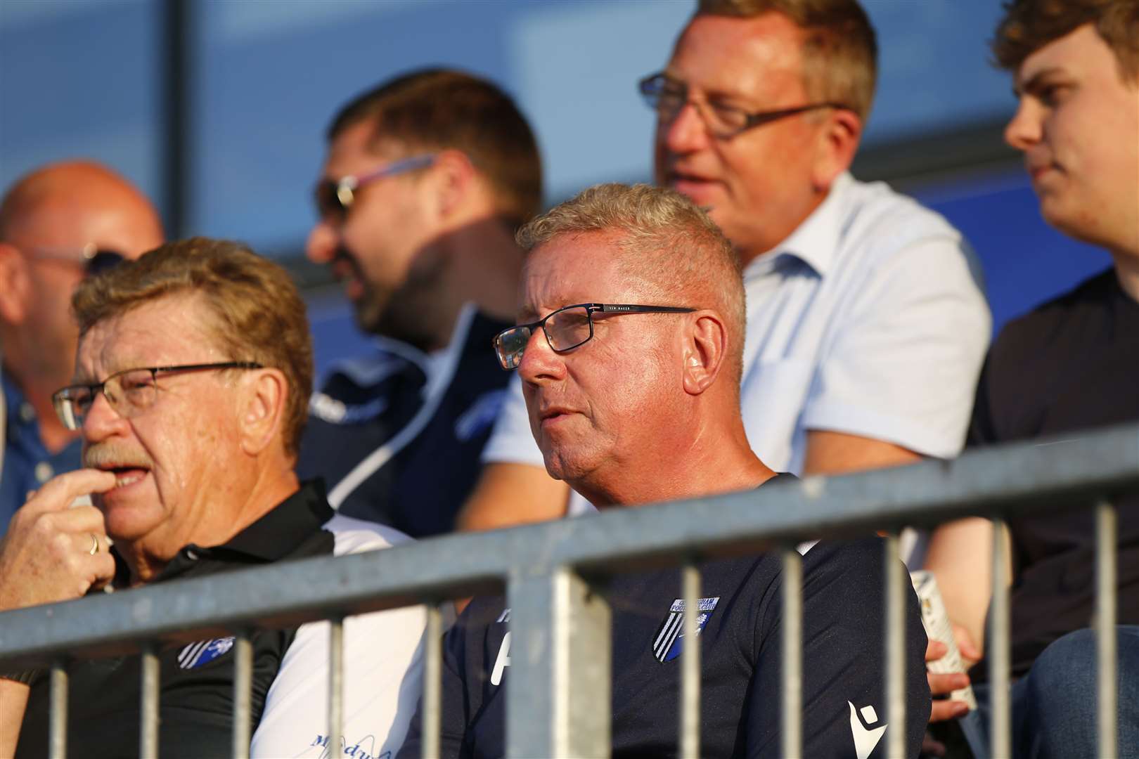 Gillingham chairman Paul Scally watches the friendly against Dartford in pre-season Picture: Andy Jones