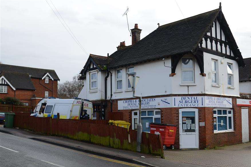 Scene of the police incident on Faversham Road