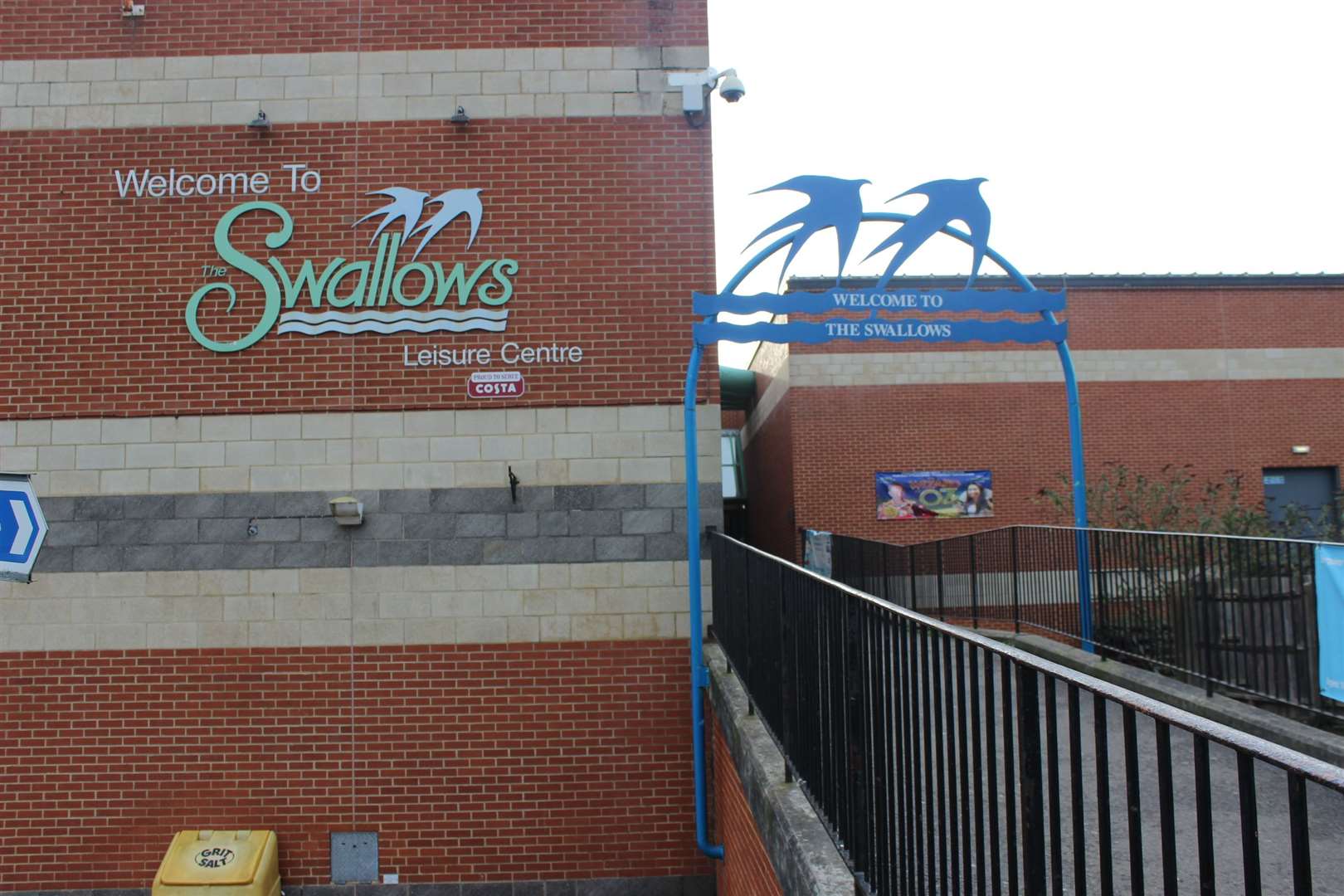 Entrance to Swallows Leisure Centre, Central Avenue, Sittingbourne