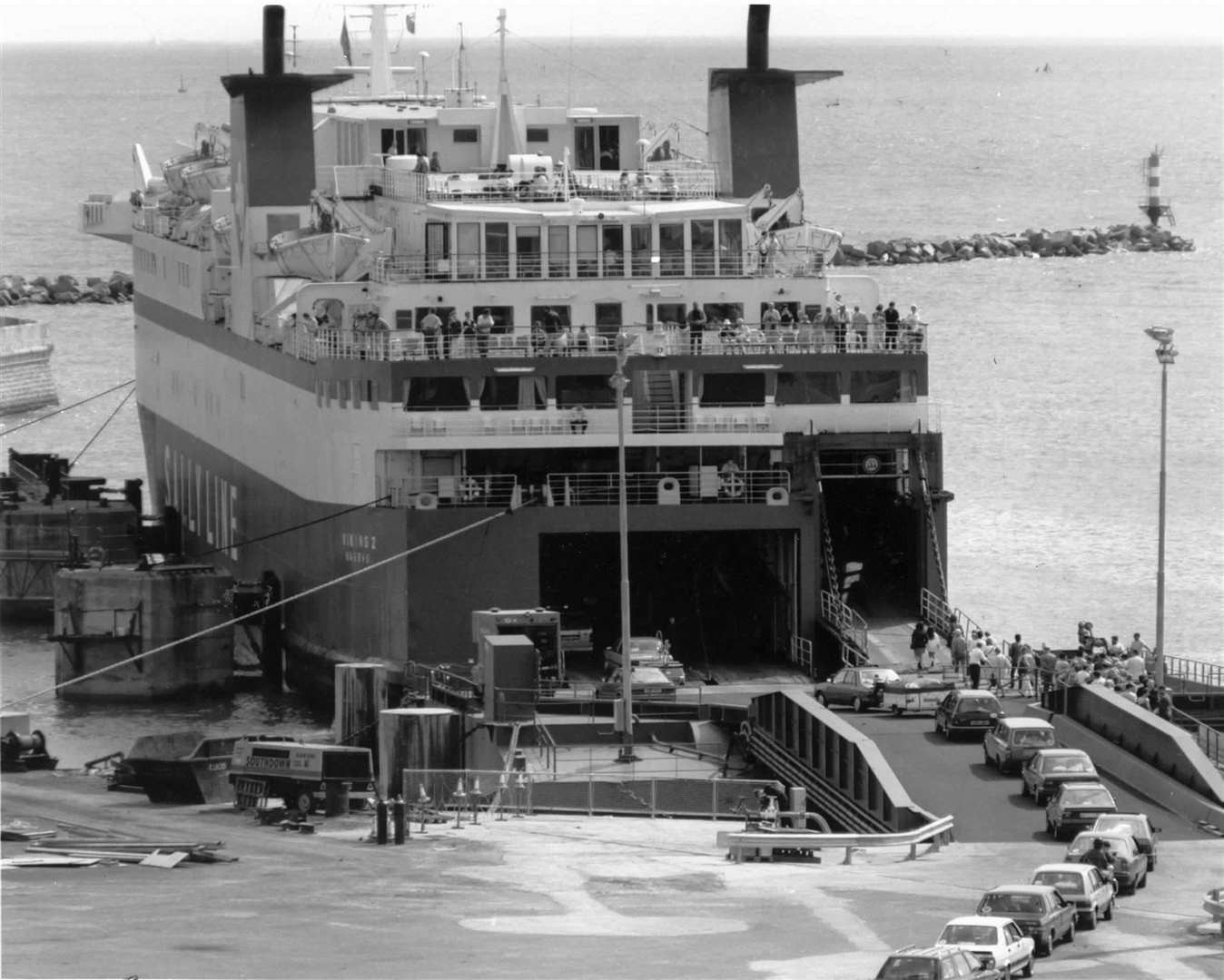 A Sally Line passenger vessel at the Port of Ramsgate in 1988. Picture: Byrne Craigie Photos