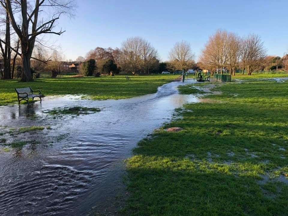 Leybourne's outdoor gym was flooded as a result of the issue. Picture: Bob Ulph