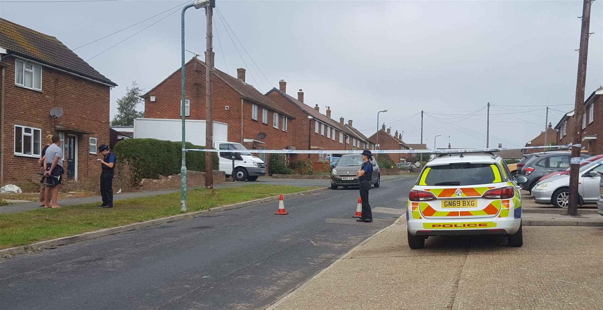 Police were seen speaking to residents in River View the morning after the attack