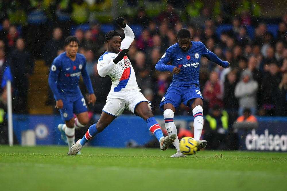 Tomori has been called for the England squad. Here he is in action in Chelsea v Crystal Palace. Picture: Keith Gillard