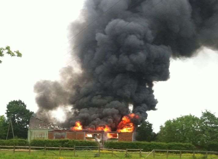 The fire tore through a warehouse in Queen Street. Picture: Rachel McCombie