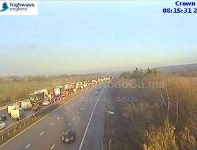 Queueing traffic on the London-bound M20