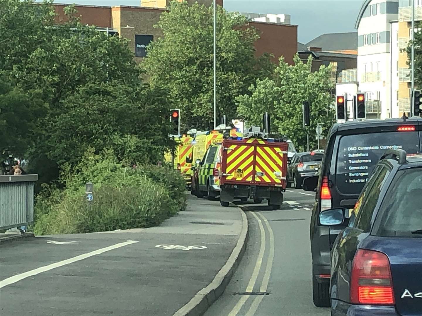 Emergency services near the incident