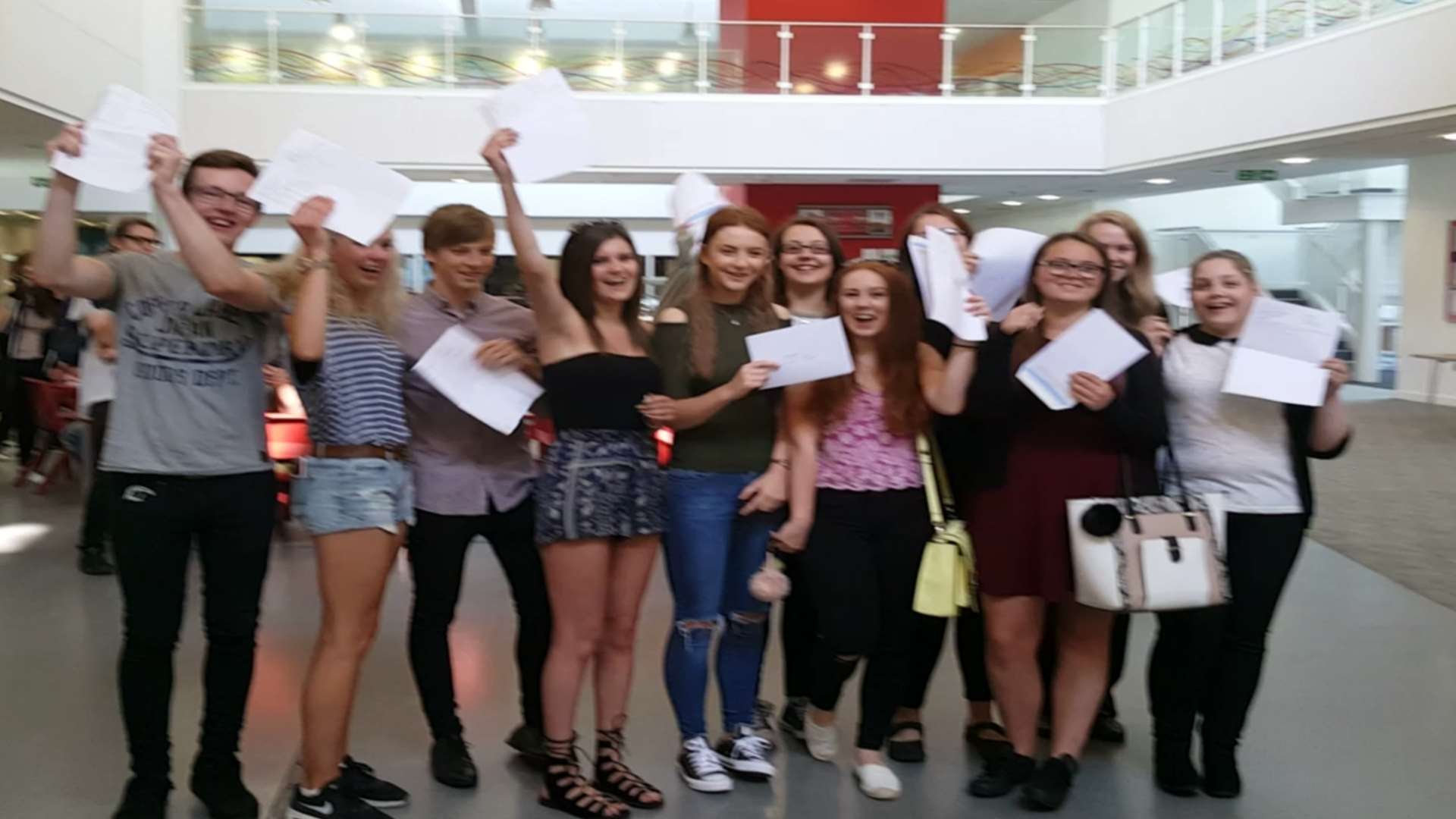 Students at St George's Foundation School celebrate their A-level results