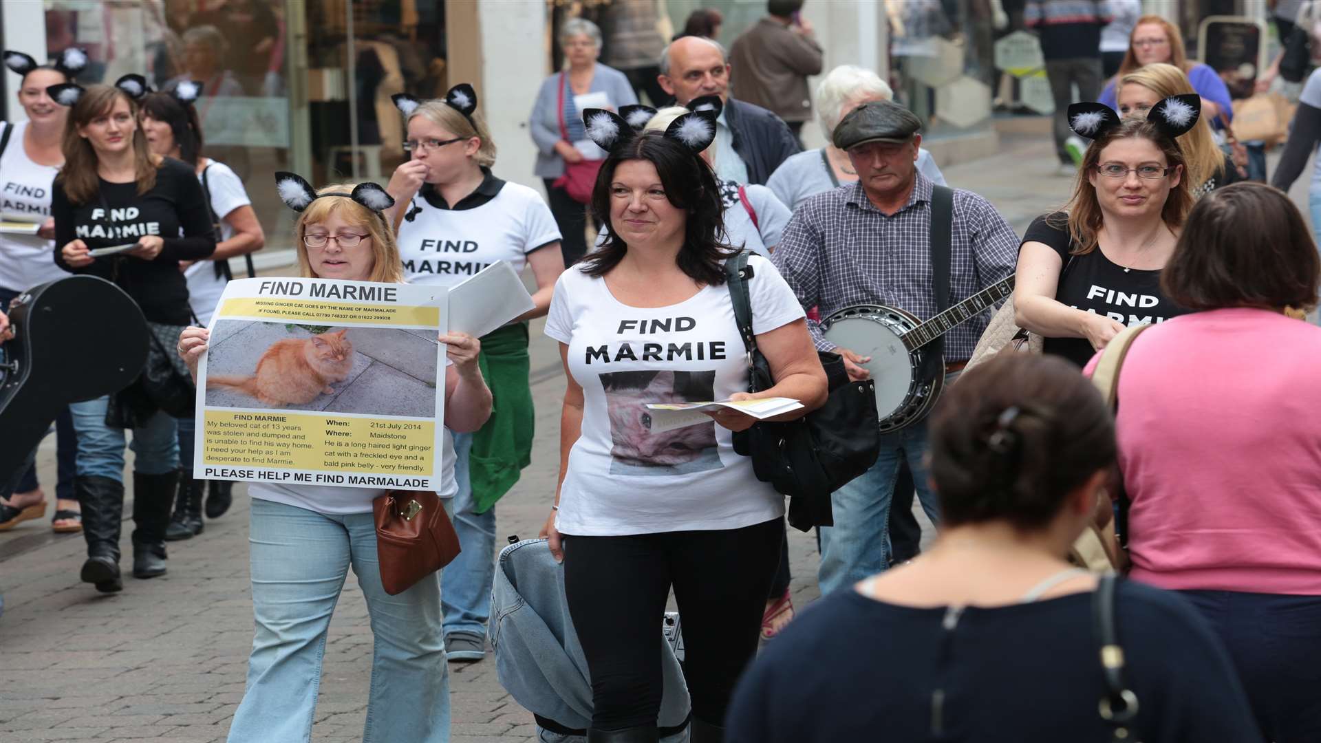 Tracy Brewster and supporters marching through Maidstone in September in a bid to raise awareness about Marmie's plight