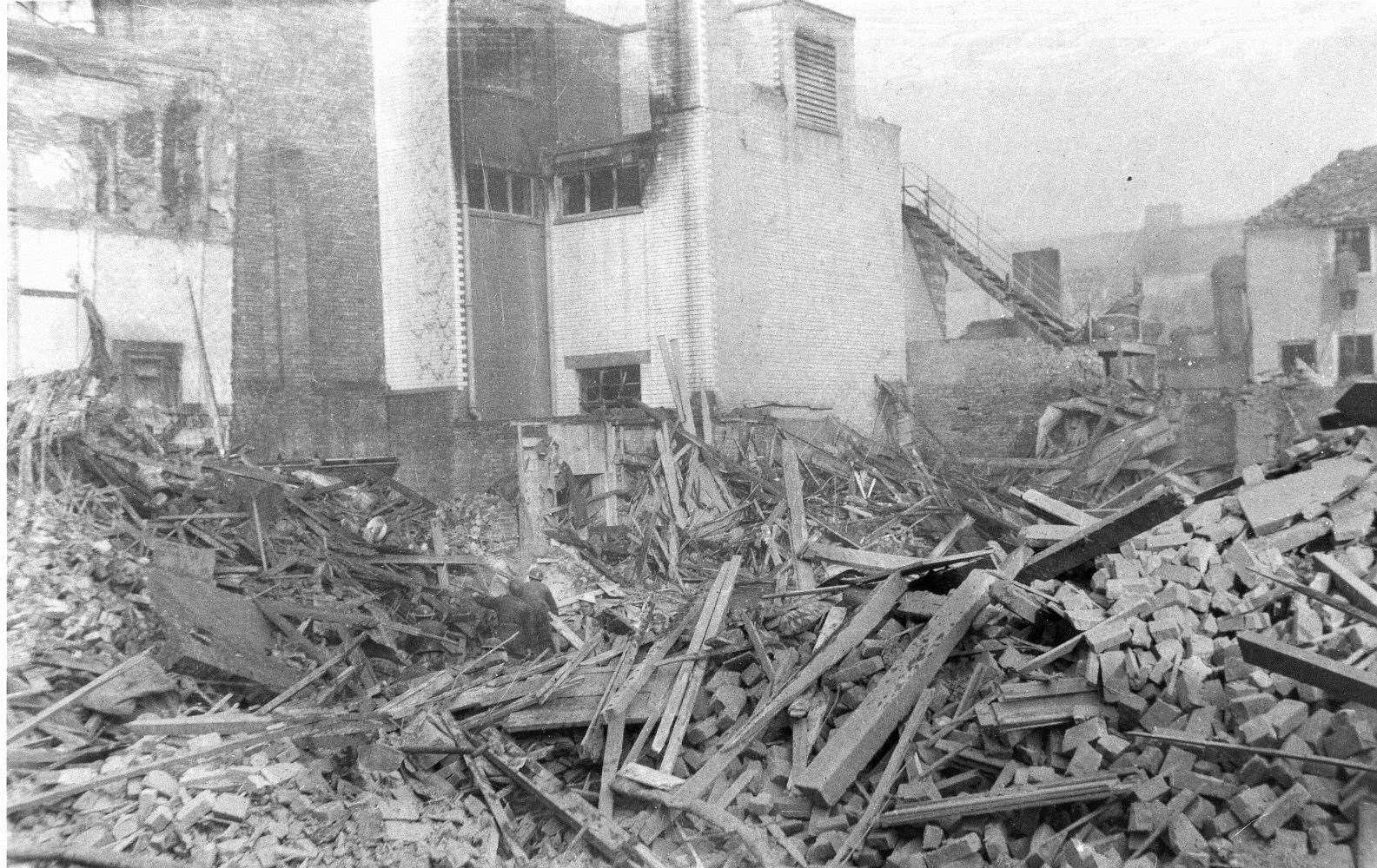 Damage in Canterbury caused by German bombers during the Second World War
