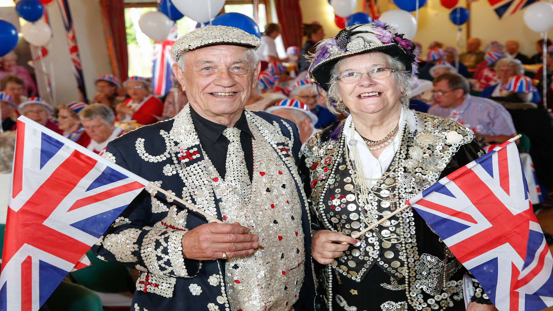 John Scott, Pearly King of Mile End, and Peggy Scott, Pearly Queen of Highgate