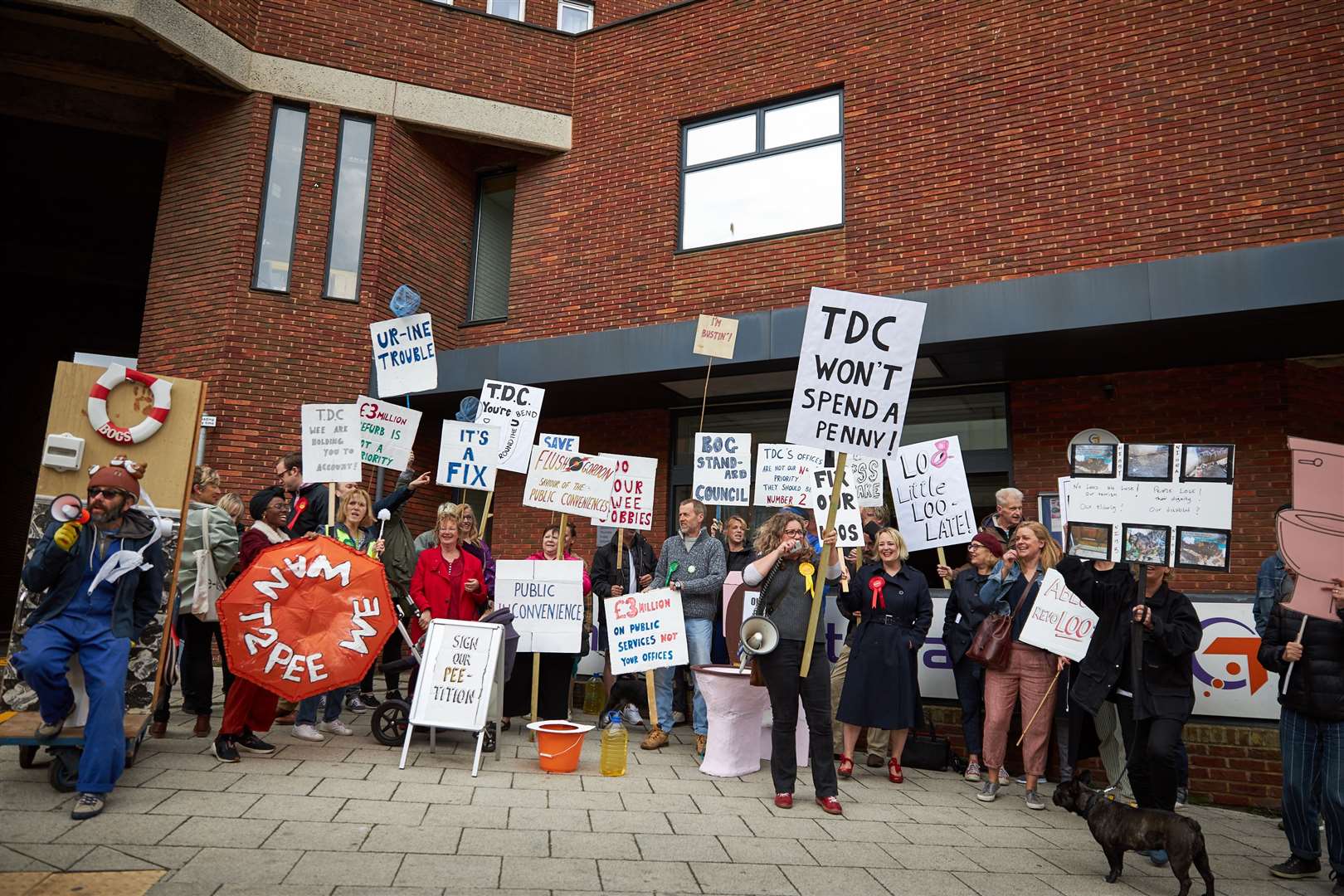 Protestors outside the Thanet council offices on Thursday. Picture credit: Joel Knight (9153940)