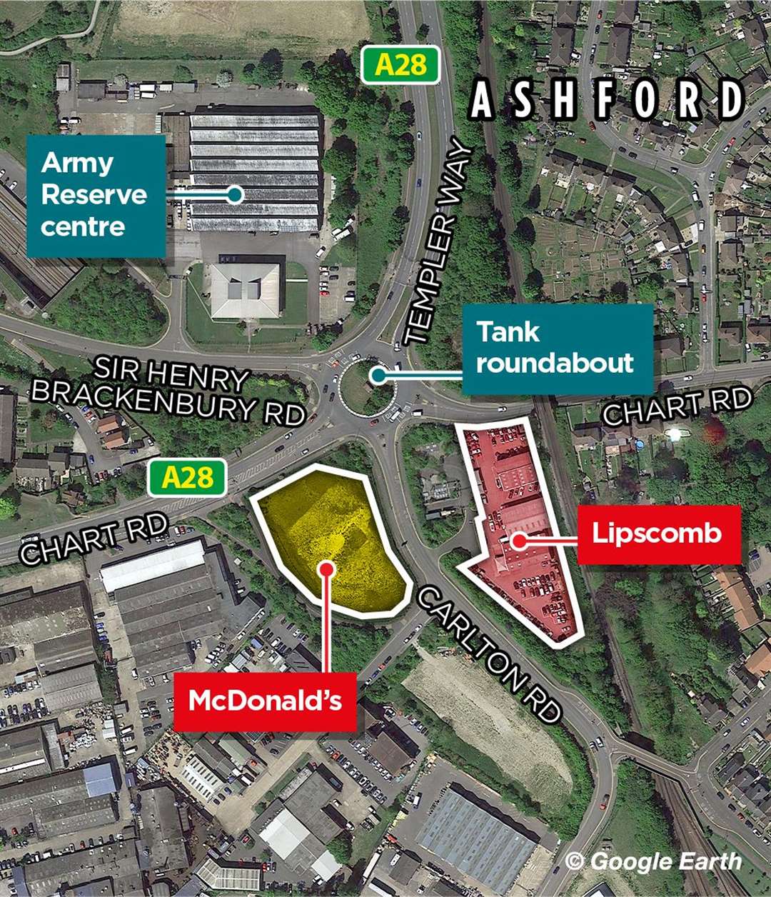 Ashford's fourth McDonald's is set to be built next to the former Lipscomb site