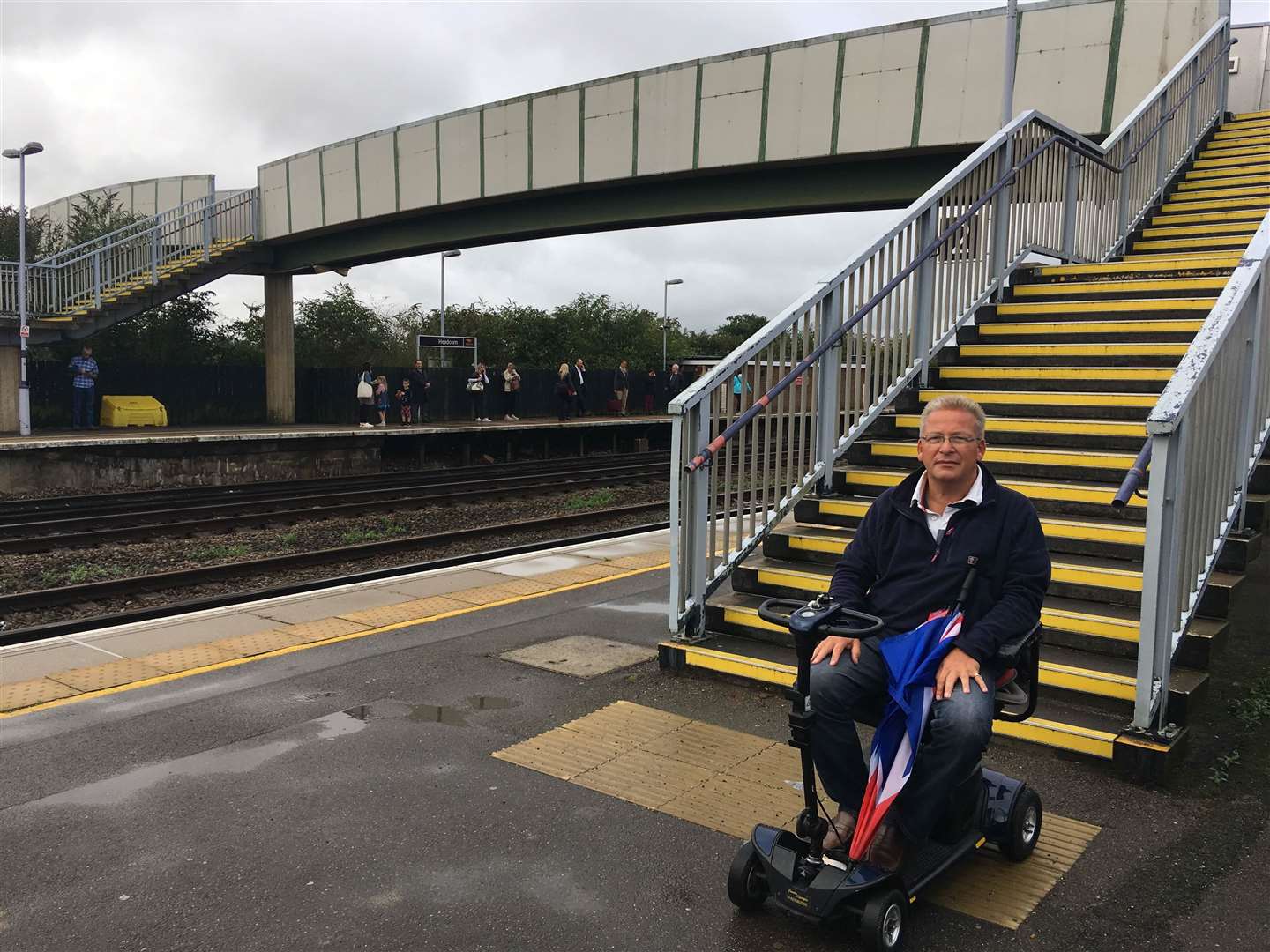 Cllr Simon Evenden is campaigning for step free access at Headcorn station (8419429)