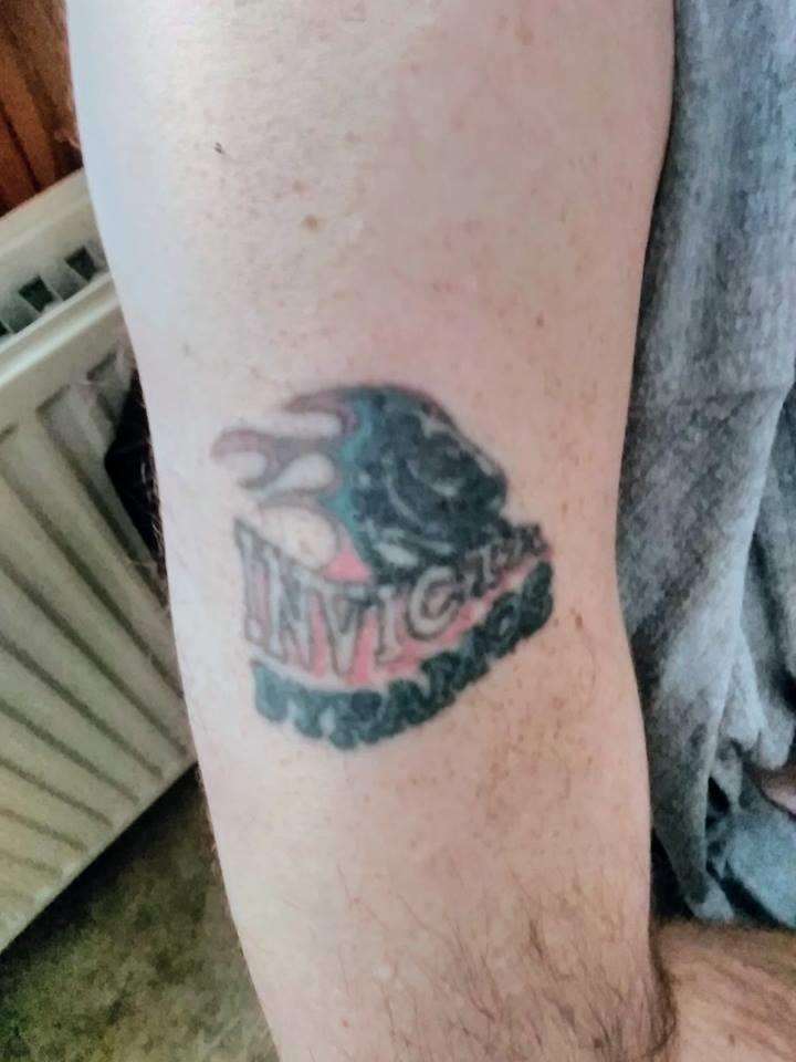 Steven Johnson, who now lives in Inverness has had his Invicta Ice Hockey tattoo for 20 years (4346383)