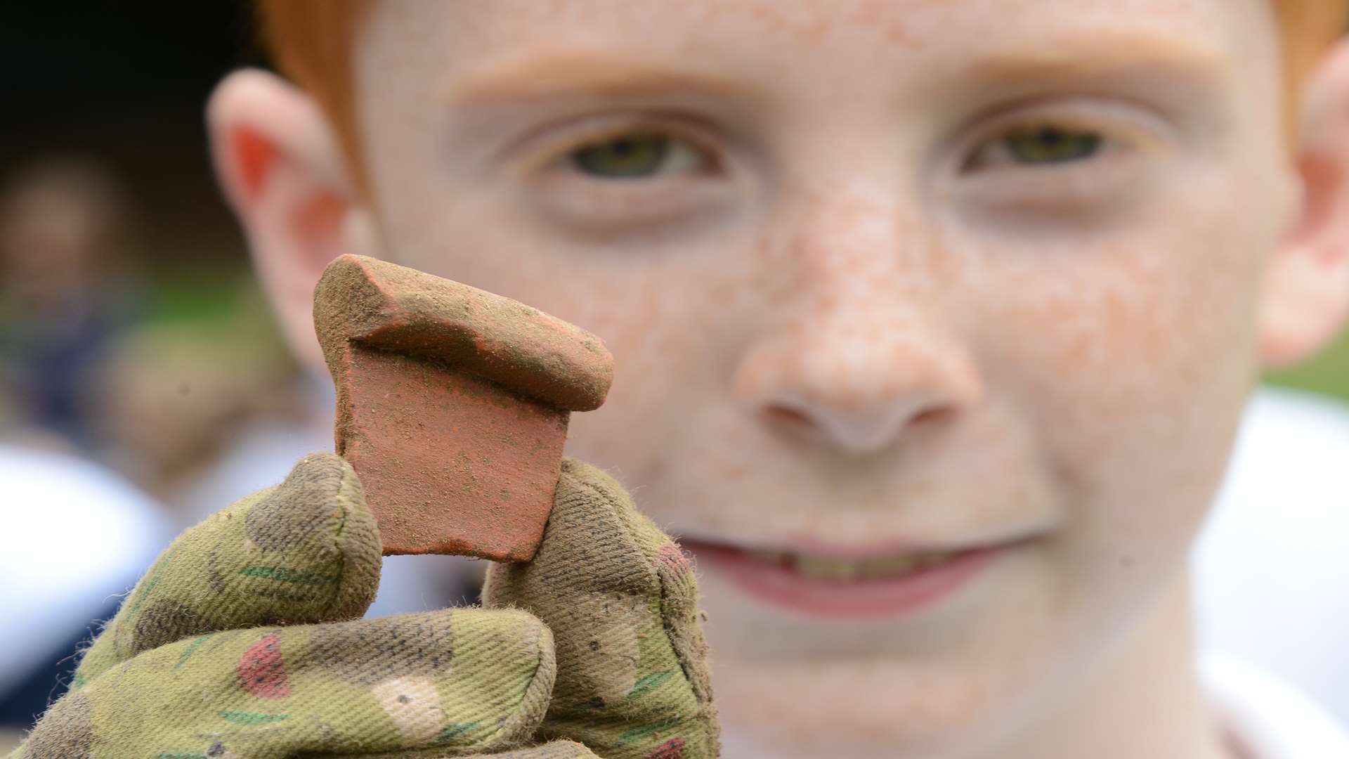 A fragment of 250 year old pottery was among the finds. Picture: Gary Browne