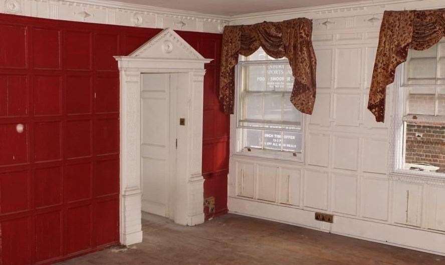 An old bridal suite at Stone Court Hotel, all the doors were kicked in and damaged during the police raid. It has now been named Judge Huddlestone and is the oldest bedroom on the property. Picture: Stone Court House Facebook