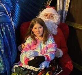 Lyrah Brewer enjoying the winter wonderland in Faversham at Christmas, which was organised by her neighbours