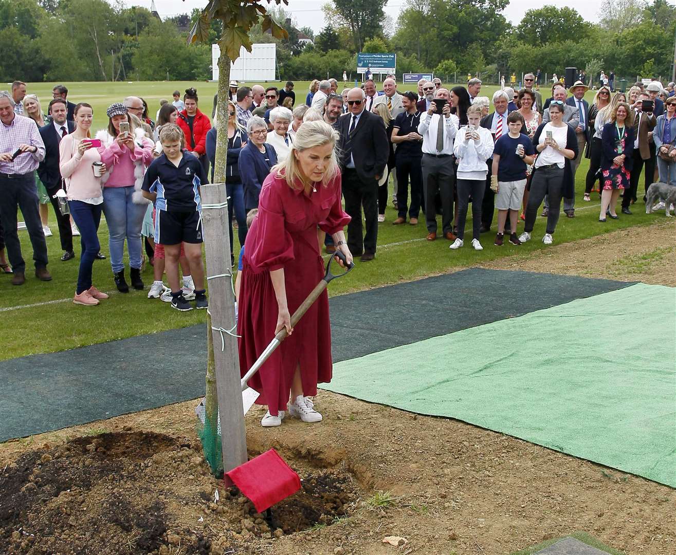 Sophie Countess of Wessex plants a tree to mark the occasion