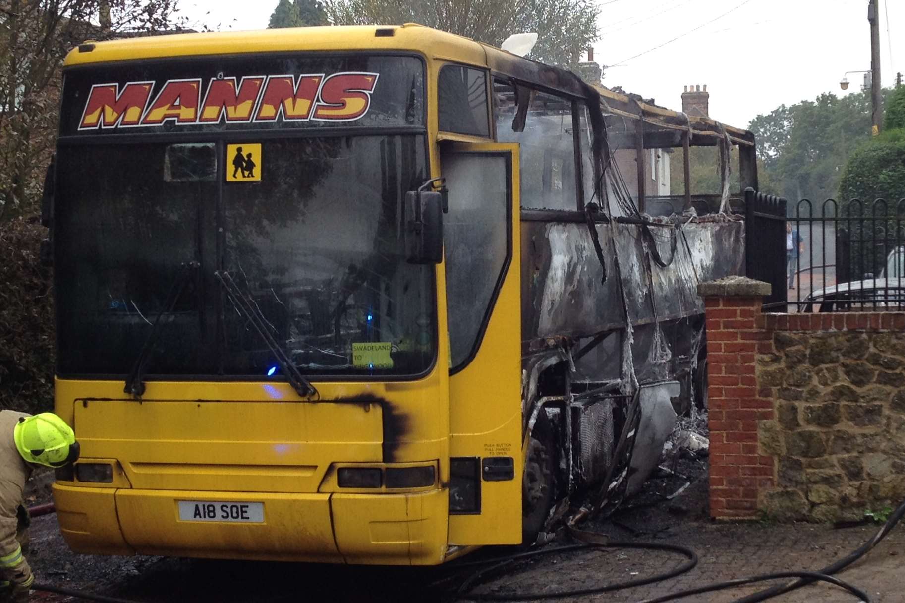 The Manns coach was gutted in the blaze. Picture: Nipper