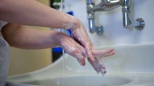 Good hand hygiene, says the UKHSA, can help stop the bacteria spreading. Image: Stock photo/ Department of Health and Social Care.