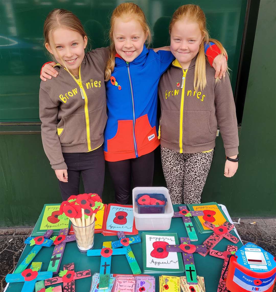 Jessica (middle), Alex (right), and their friend (left) who did not want to be named, from Dartford, created their own Poppy Appeal