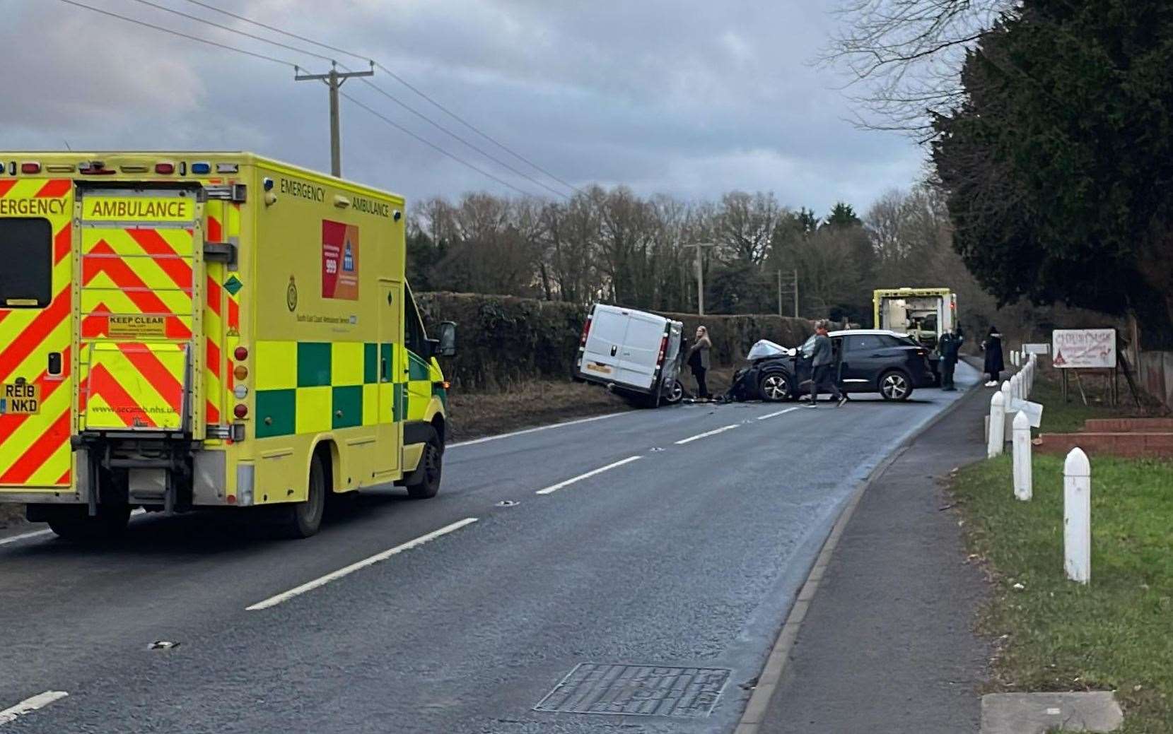 The accident has blocked the road between Ashford and Canterbury