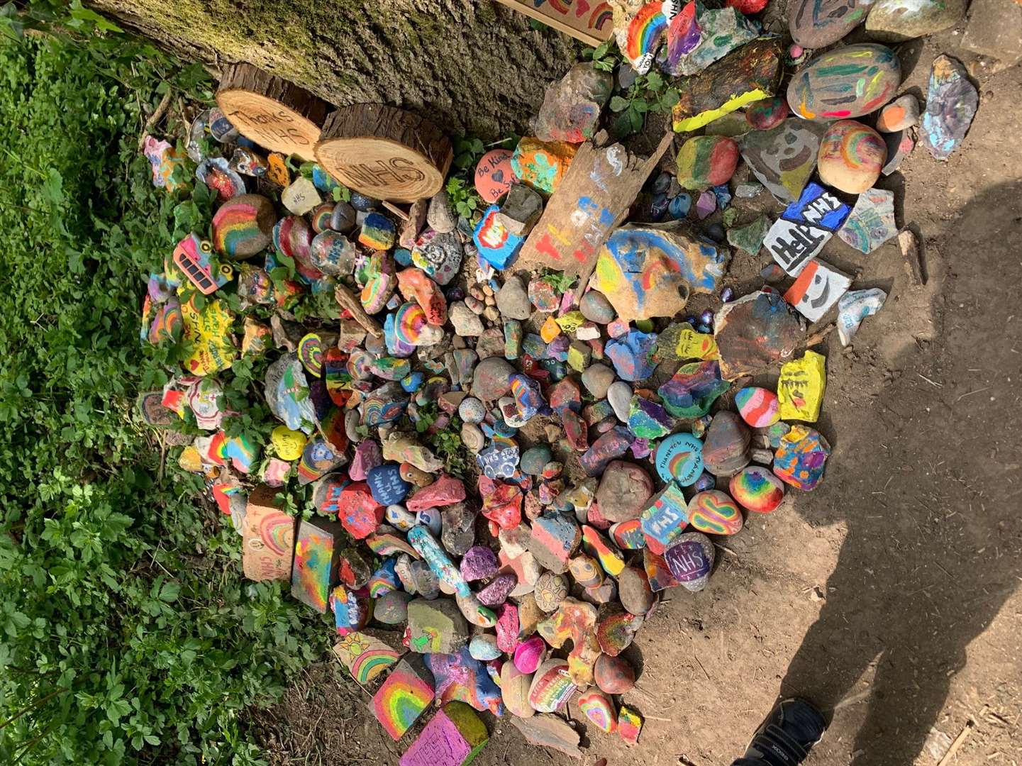 Two-year-old Logan put a painted stone in Walderslade Woods and look what happened