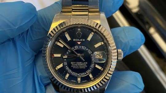 A Rolex seized from his home