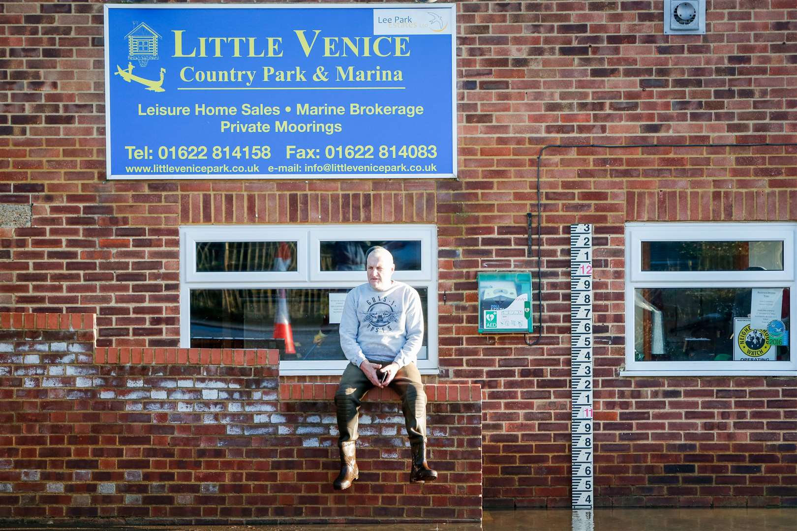 Floods at Little Venice Caravan Park. Picture: Matthew Walker