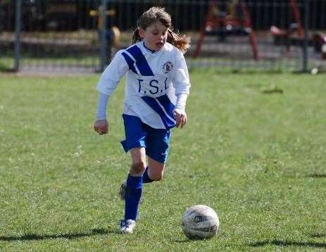 A young Alessia Russo playing for Bearsted boys’