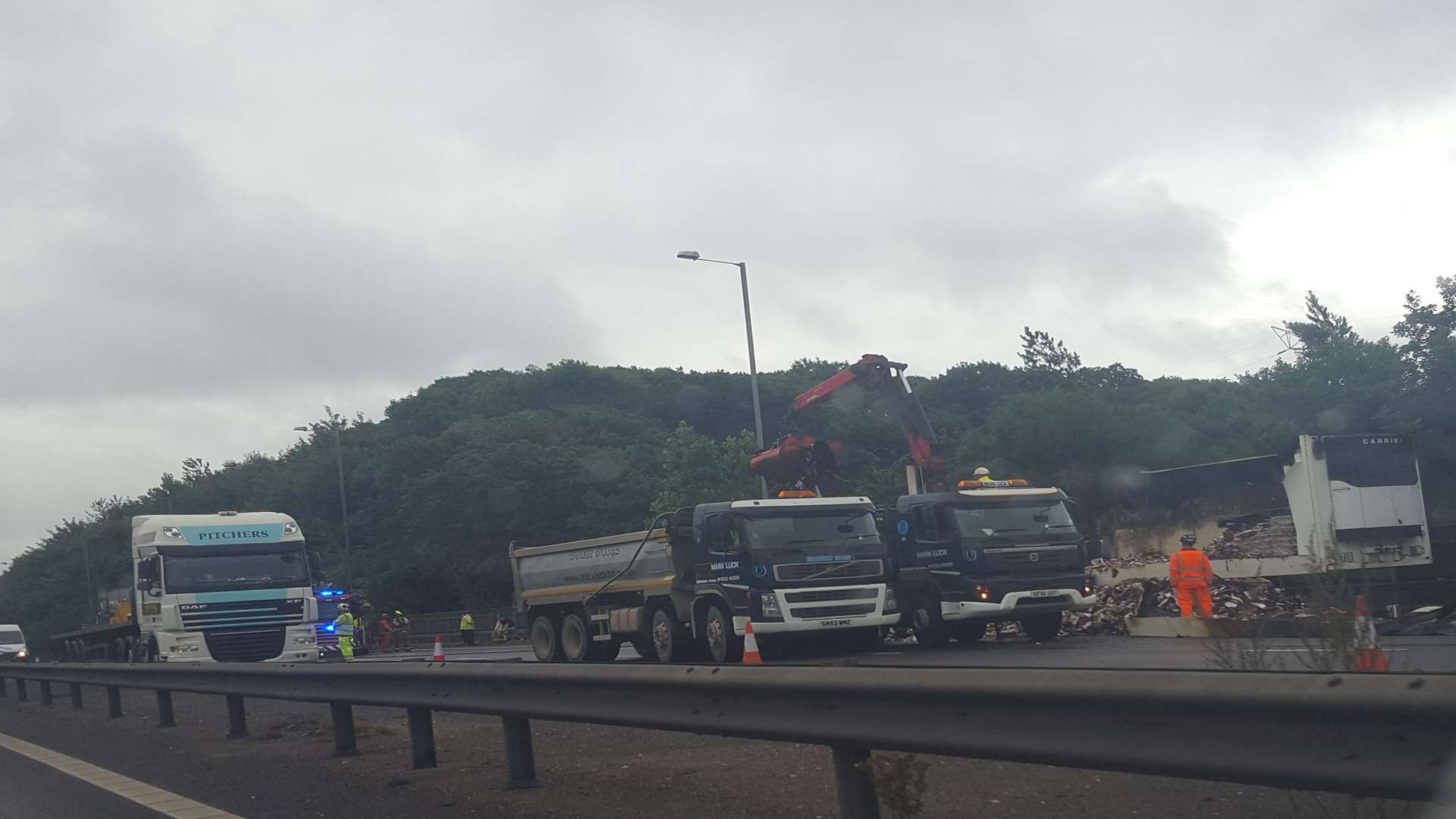 The lorry fire has now been extinguished