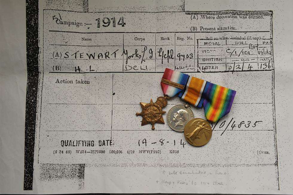 John Stewart's dad's WW1 medals