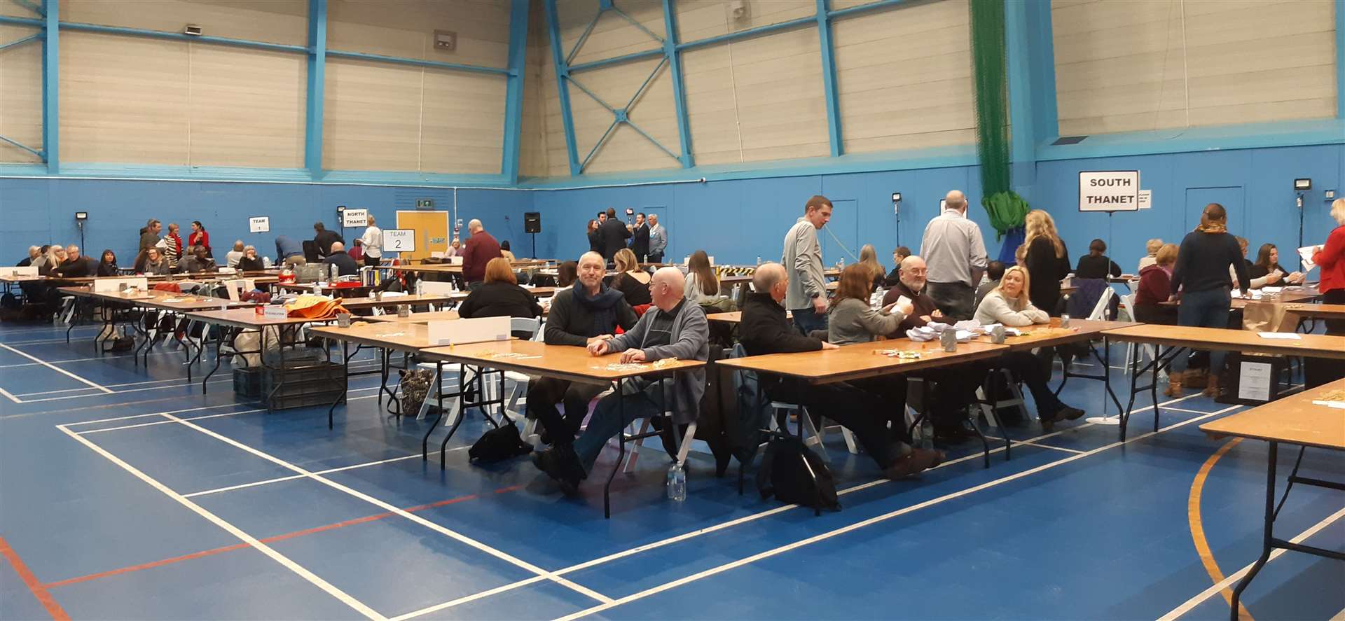 Much of the room has cleared after a number of the counters finished going through their ballot boxes (24132878)