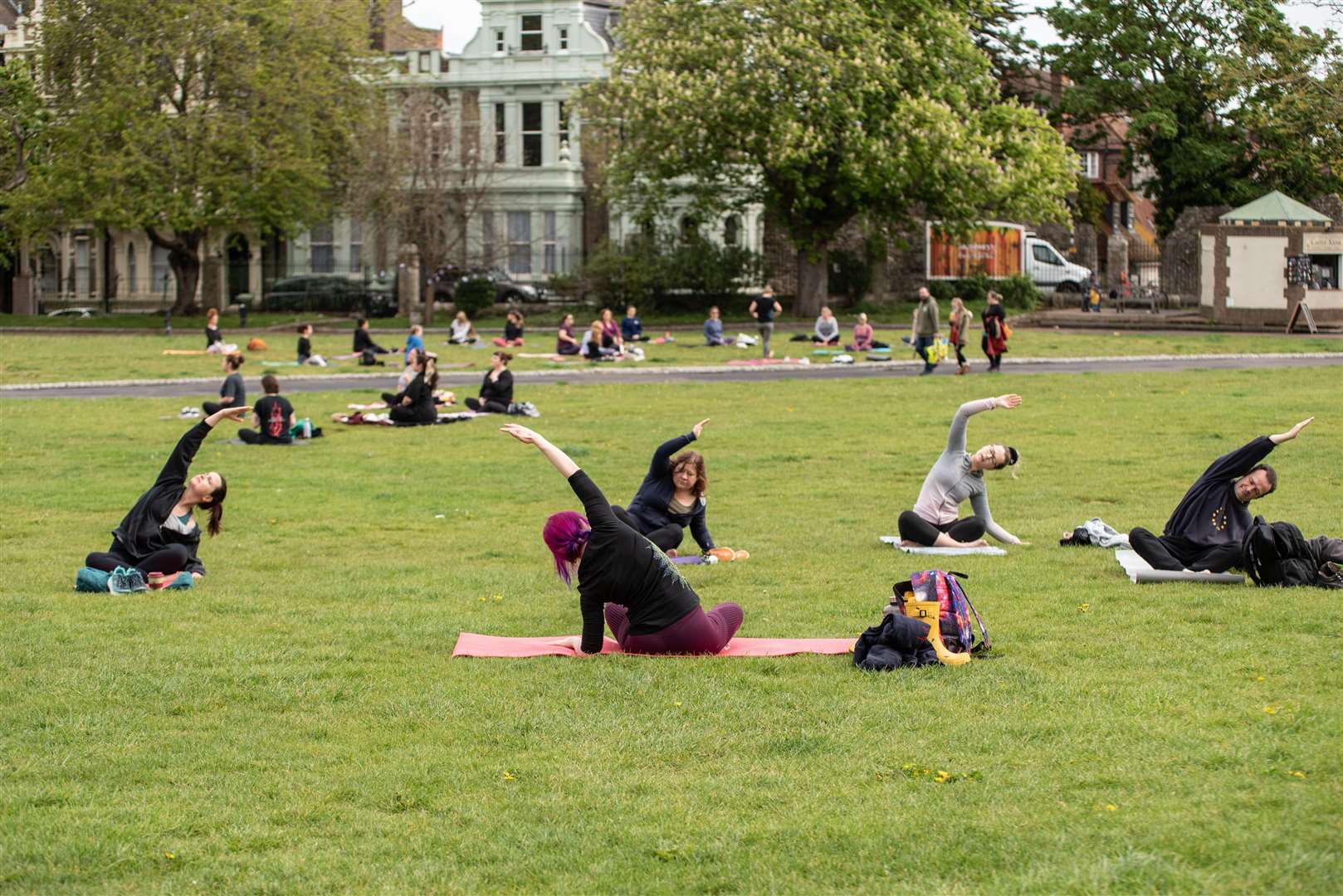 Free yoga session at Castle Gardens, Rochester