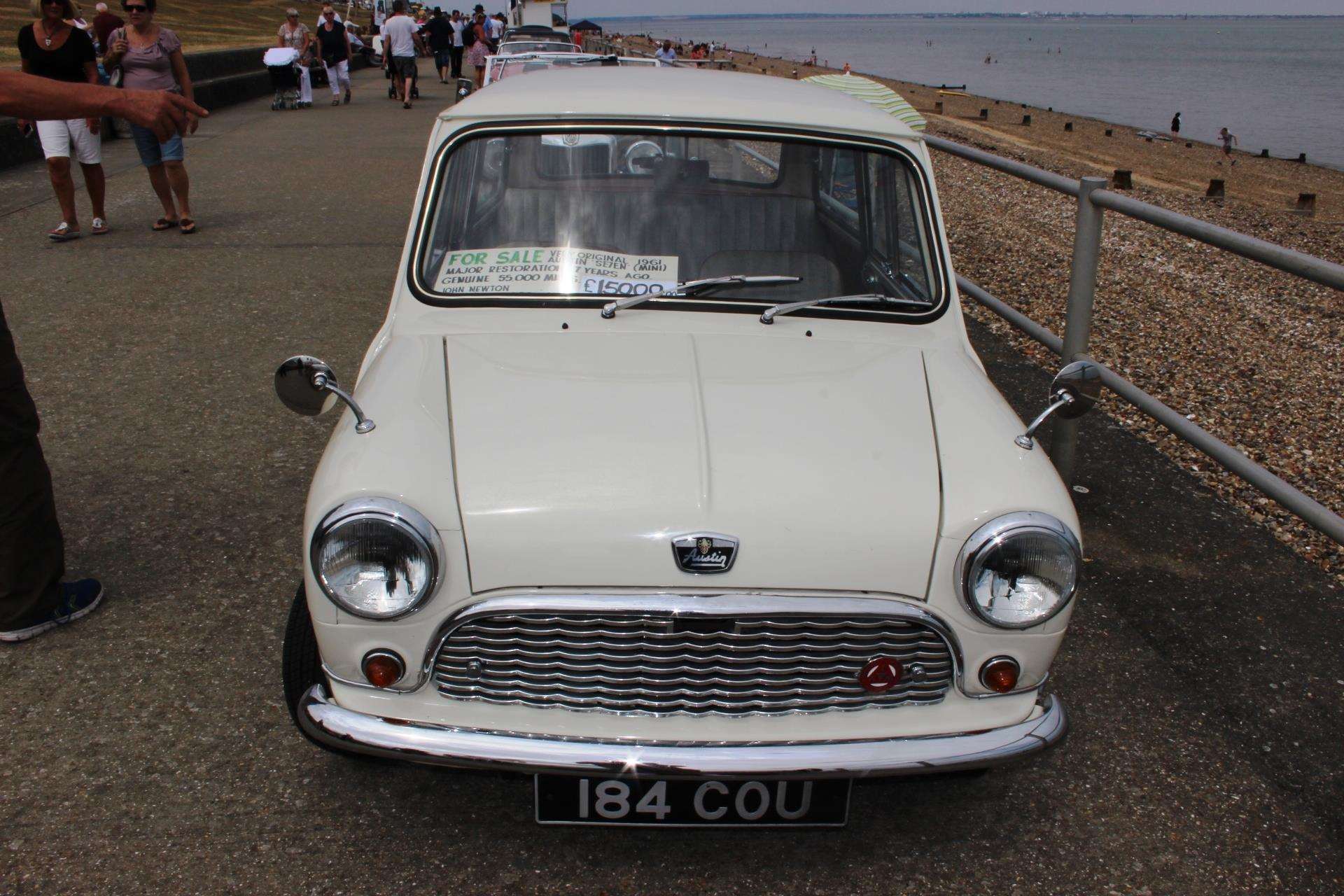 An original 1961 Mini for sale for £15,000 on the Sheppey seafront at Minster Leas on Sunday (3206598)