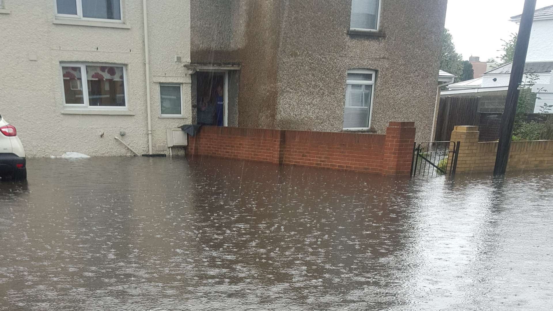 Flooding in Allenby Avenue, Deal, last year