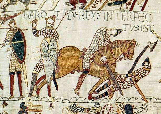 Time travellers should take care if they want to avoid King Harold's fate, as depicted on the Bayeux Tapestry.