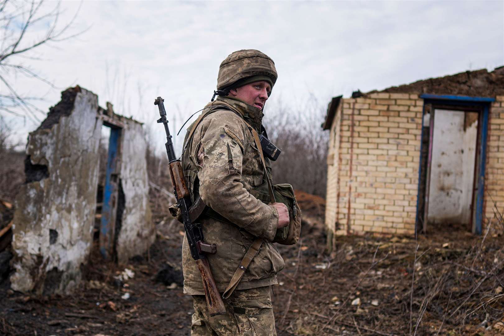 A solider in Ukraine after Russian president Vladimir Putin launched a military operation in the county. Credit: PA News