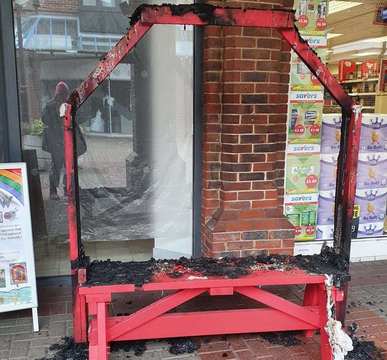 The community bench was targeted in October. Picture: Made In Ashford