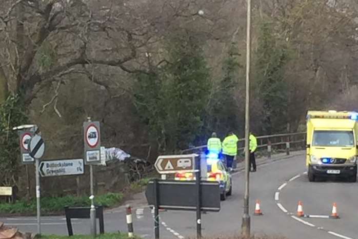 Emergency crews at the scene on the A291 Canterbury Road