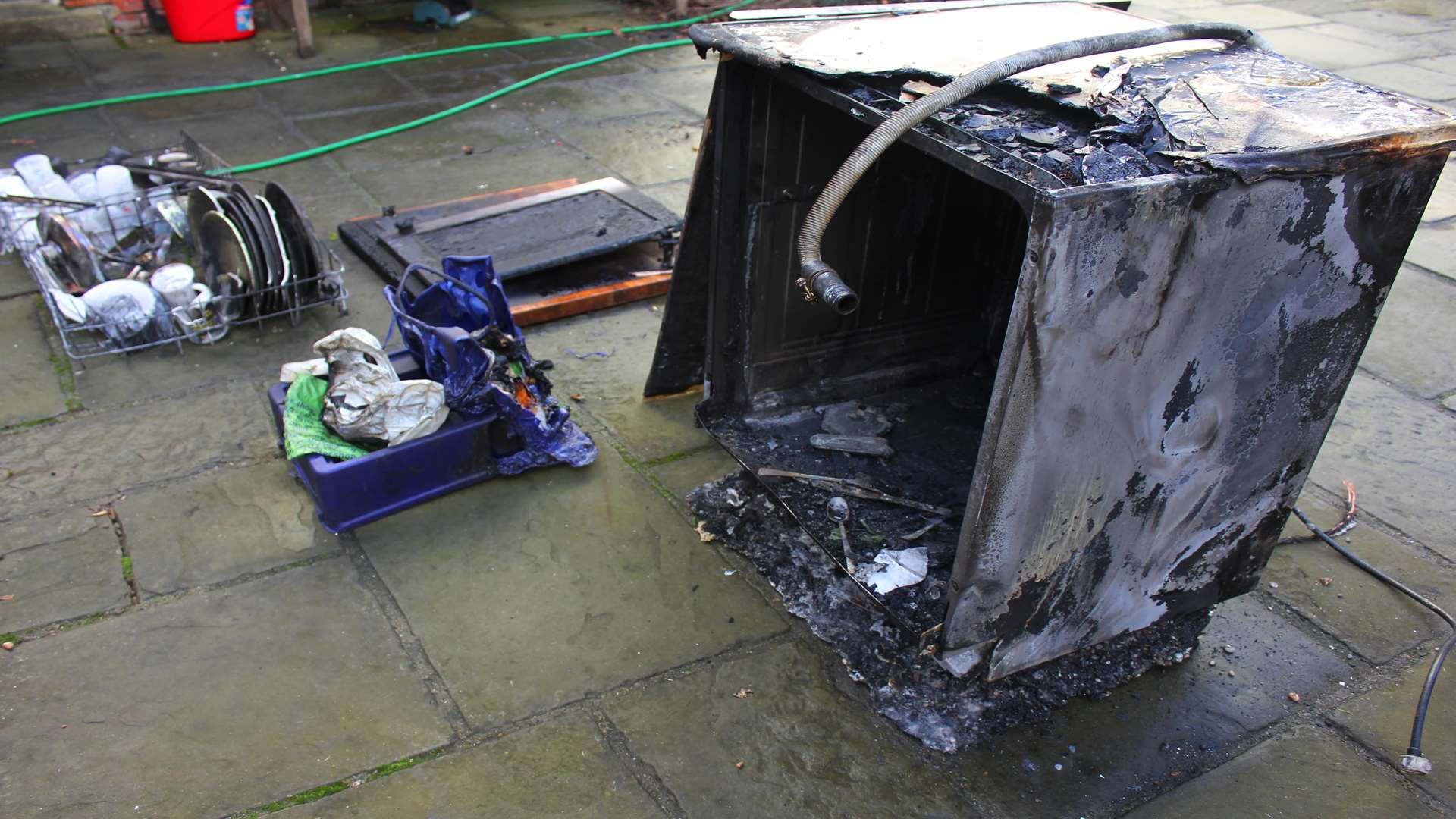 The dishwasher caught fire in the early hours of Tuesday morning. Picture: Kent Fire and Rescue Service