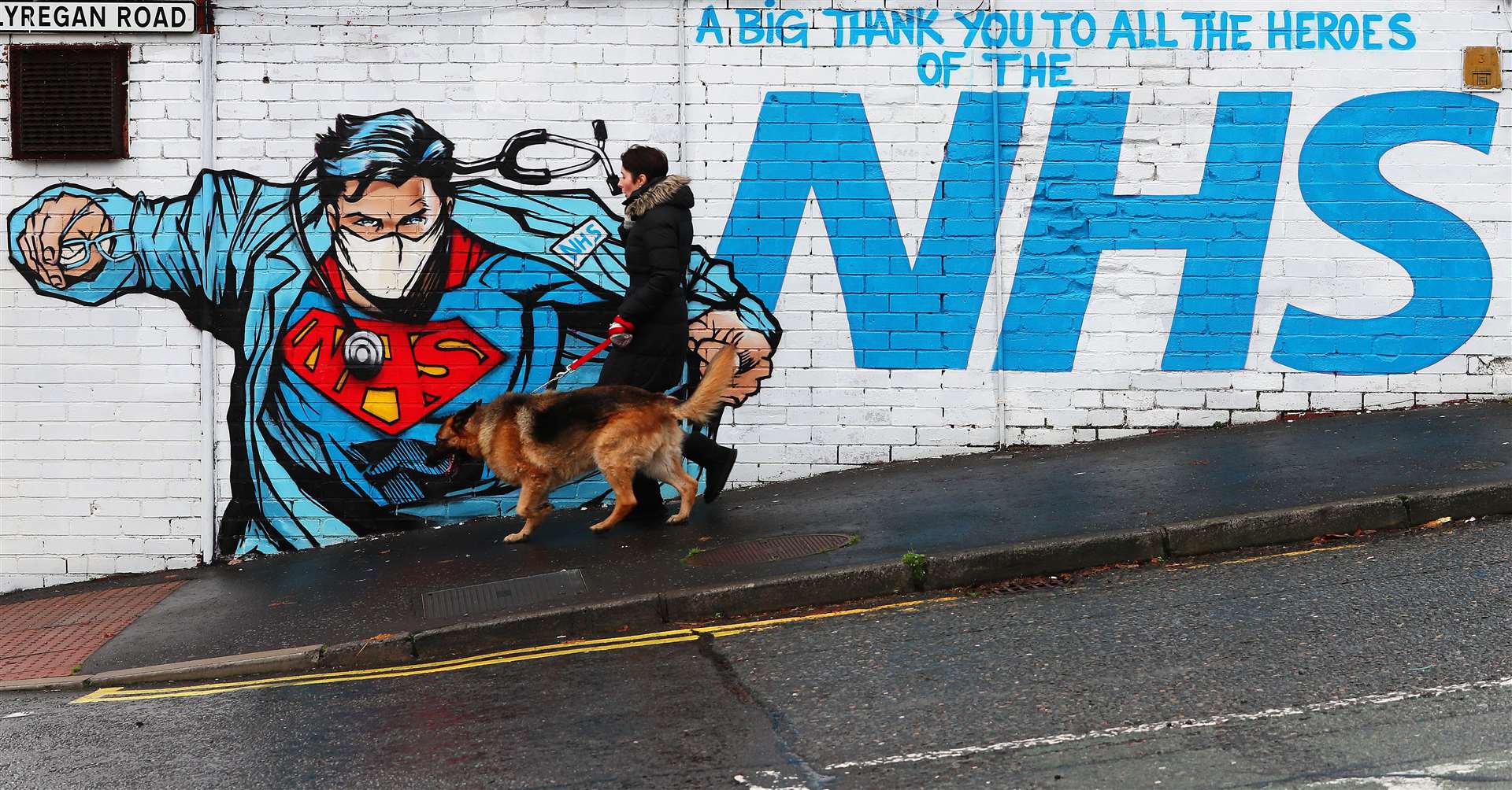 A mural thanking the NHS on Ballyregan Road in east Belfast (Brian Lawless/PA)
