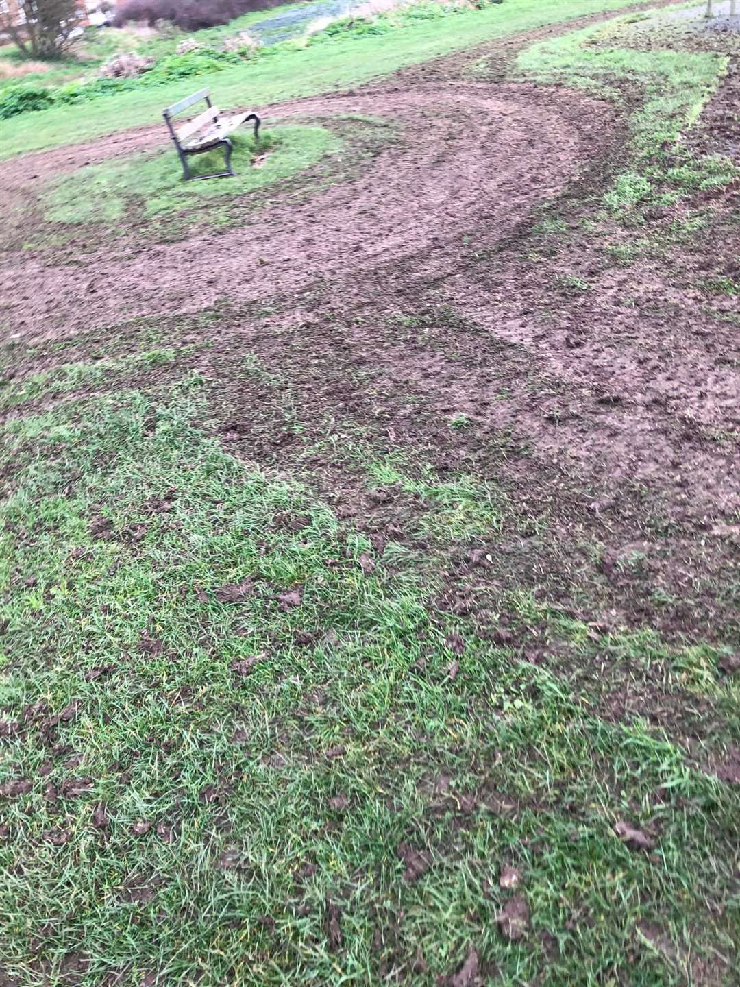 Dane Valley Road Park play area in Margate was turned to mud by motorbike riders
