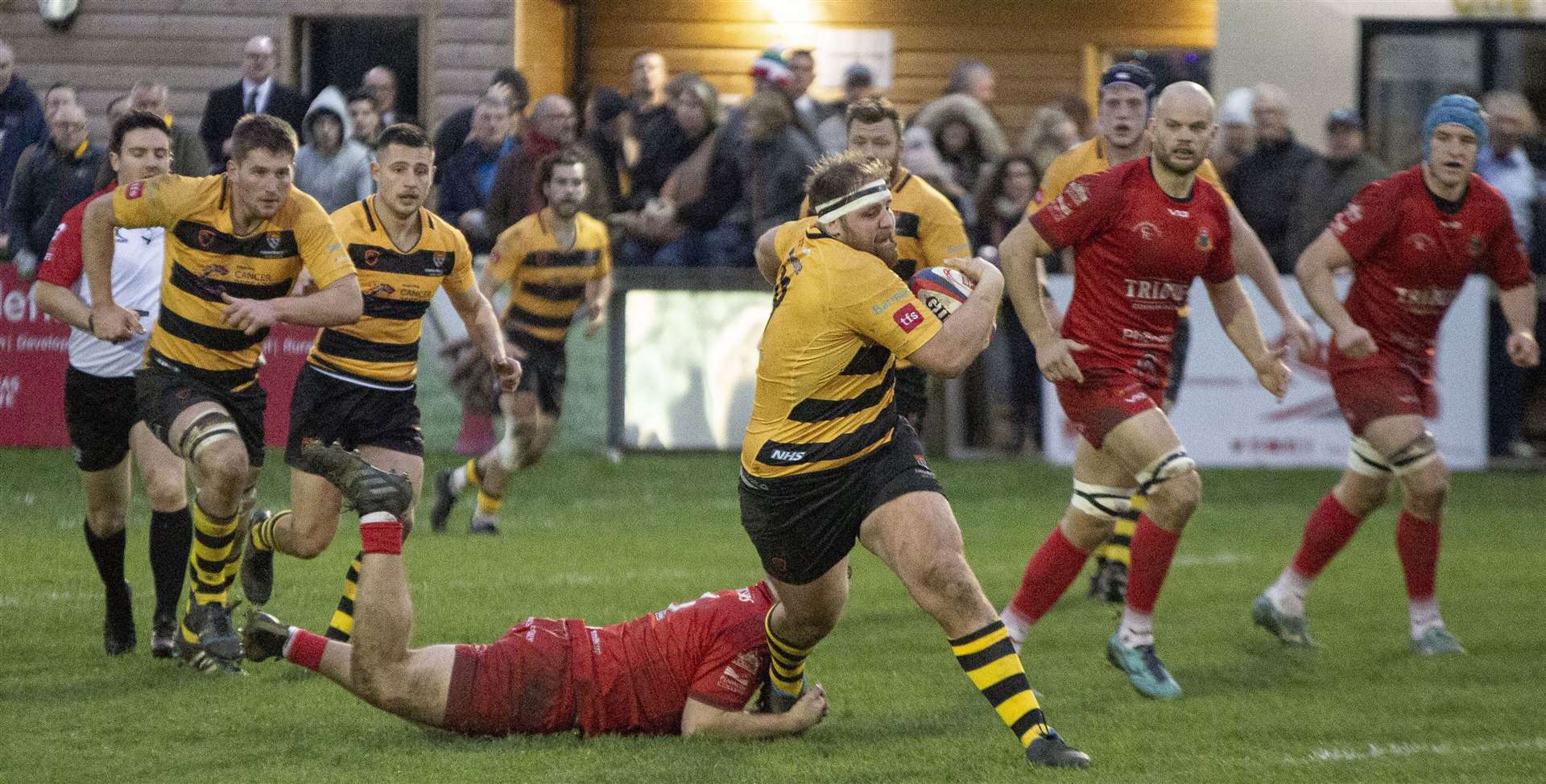 Alex Wake-Smith on a charge against Redruth Picture: Phillipa Hilton