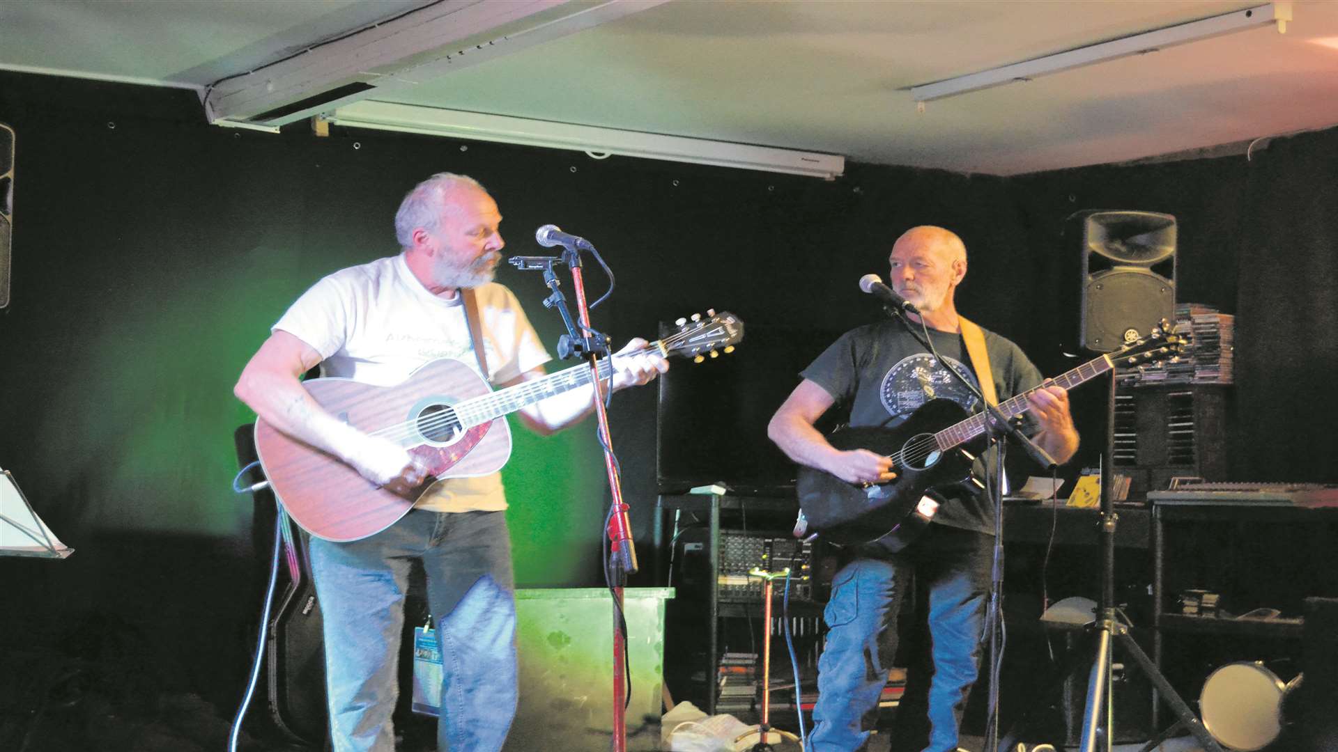 The pair performing at the Marina Bar in Borstal