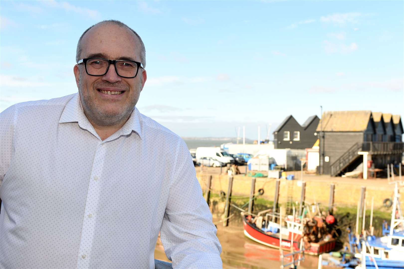 Canterbury City Council's head of engineering Liam Wooltorton at the South Quay Shed development, Whitstable Harbour. Picture: Barry Goodwin