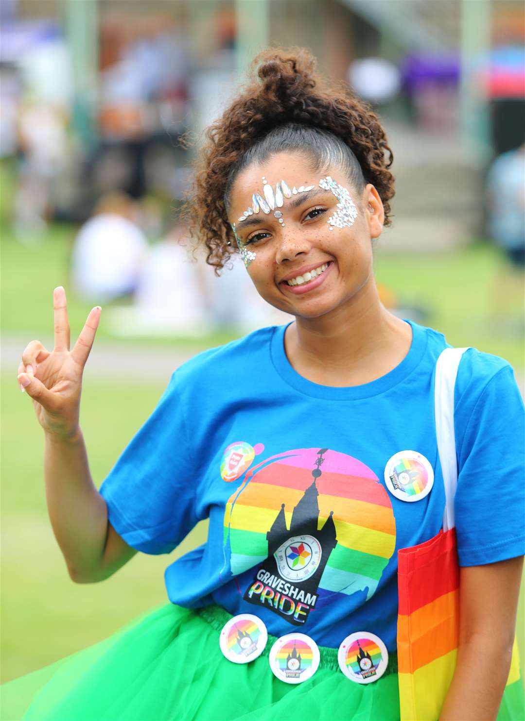 A party-goer at Gravesham Pride held at the Fort Gardens. Photo: Cohesion Plus