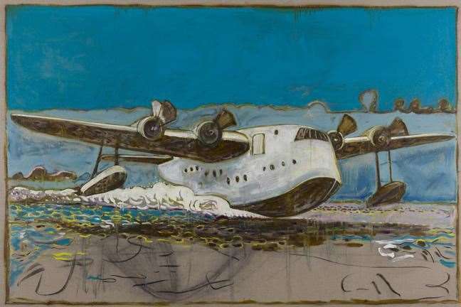 'Canopus off Borstal', by Billy Childish, depicts the Canopus flying boat and is on display at the Seaplane Works exhibition