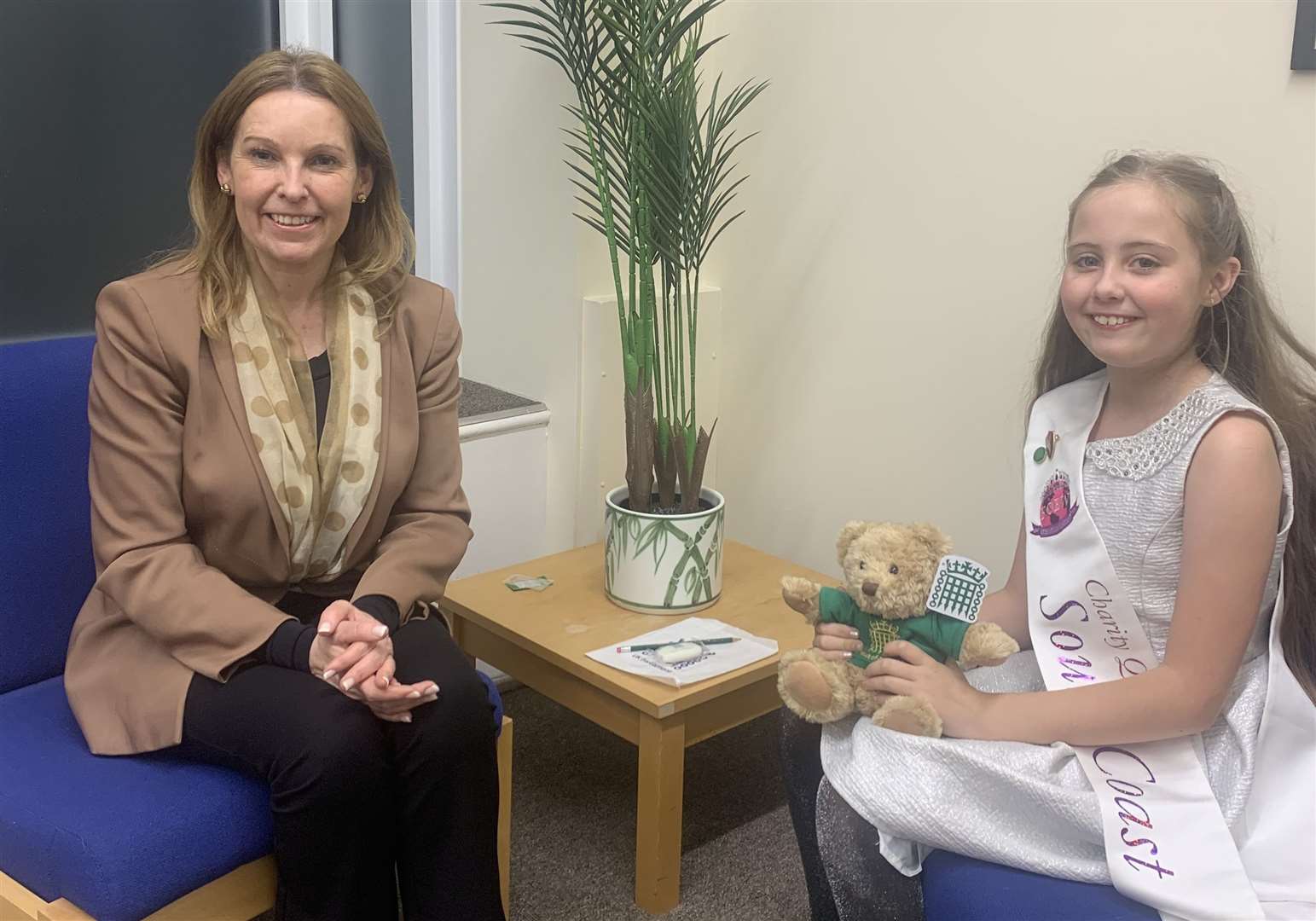 Mrs Elphicke with champion fundraiser Scarlett Smith, aged nine. Picture: Office of Natalie Elphicke MP
