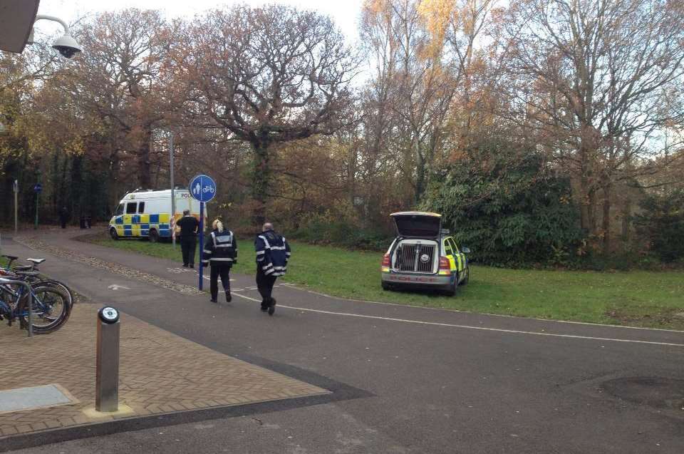 Police at the scene in Park Wood Road in Canterbury. Picture: @Kent_999s